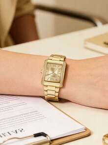 Guess Women's Quartz Watch - Square Gold Dial Bracelet Watch, Featuring High-End Luxury Elegant Style, Suitable For Music Festivals And Parties. Model: GW0874L4 - Gold - View 4