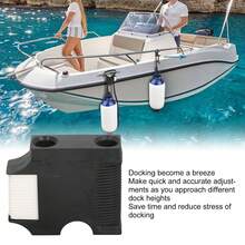 2-Pack Boat Fender Hanger With Quick Connect Bumper Adjuster – Fits Up To 1" Rail Cleat Clips, Accurate Positioning For Docking - Black - View 6