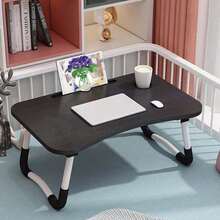 1pc Foldable Laptop Desk/Stool, Portable Folding Desk For Bed, Dorm, Study, Bedroom, Slouchy Person Desk - Multicolor - View 5