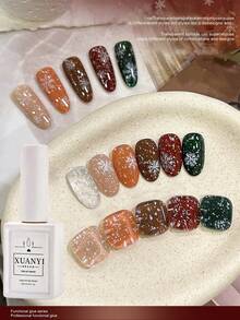 梦幻雪花凝胶指甲油 2026 新款闪亮雪花凝胶指甲油，多功能指甲油，令肌肤更白皙 - 白色 - 查看 6