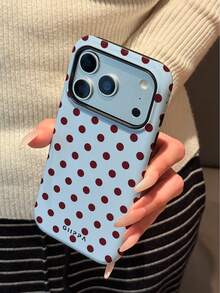 GIIPPA Polka Dot 1pc Light Blue Base With Red Polka Dot Pattern Printed Phone 17 Pro Max, Phone 16 Pro Max, Phone 15 Pro Max, Phone 14 Pro Max Case, Korean Stylish And Fun Phone Case Compatible With Phone 11/12/13/14/15/16 Pro Max Plus, Phone 17 Air, Cute Design Suitable For Both Men And Women, Ideal Gift For Christmas, Valentine's Day, Easter, Wedding Season Or Girlfriend's Birthday - Baby Blue - View 7