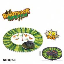 Dinosaur Toy Racing Track, Dinosaur World Racing For 3-6 Years Old Boys And Girls, Flexible Dinosaur Track Toy Set, Birthday Party Gift - Multicolor - View 7