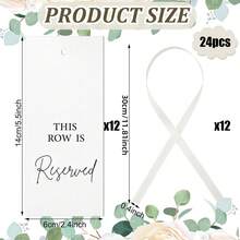 24pcs Paper Reserved Chair Signs, Hanging Wedding Reserved Seat Signs, Suitable For Ceremony, Church, Event, Wedding Party - Reserved Card - View 3
