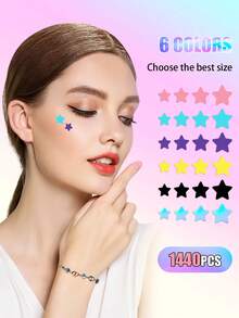 1120片星形和心形贴纸，不含酒精，不含香料，温和不刺激，有效遮盖瑕疵 - 多種 - 查看 2