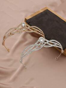 1 chiếc vương miện pha lê thanh lịch, kiểu dáng châu Âu và Mỹ, phụ kiện tóc cưới. - Nhiều màu - Xem 1
