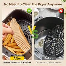 Disposable Oil Absorbing Paper Liners For Air Fryer Oven Baking Tray Non Stick Kitchen Cooking Paper Sheets Grease Proof Pan Protector Liners For Home Cooking Baking Use - 查看 8
