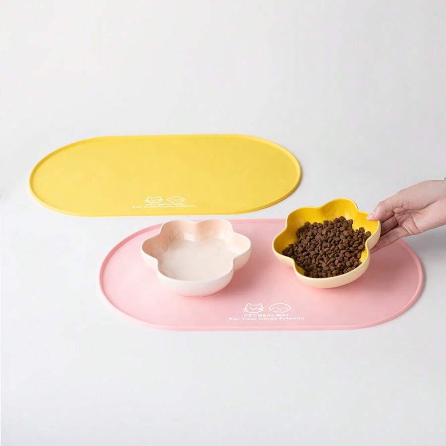 shuo ni mao yi 新款宠物硅胶喂食垫，硅胶猫狗碗垫，易清洁防溢宠物喂食垫 - 查看 1