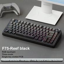 AULA F75 Wireless Mechanical Keyboard Bluetooth 2.4G RGB Customized 75% Layout PBT Keycaps RGB Backlight Wired Gaming Keyboard Rechargeable 4000mAh Metal OEM Profile Gasket Structure Personal Comp - 查看 16