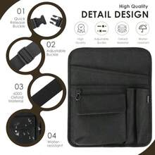 Delantal de camarero con bolsillos para camareras de restaurante, hotel y bar, con cinturón ajustable de 59 pulgadas - Black Standard - Ver 4