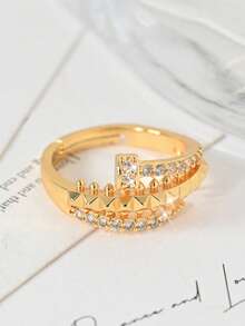 1枚时尚几何锆石女士戒指。适合女性日常佩戴、参加派对、约会等场合。 - 時尚 - 查看 2