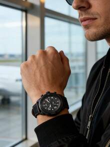 Đồng hồ bấm giờ Fossil nam, vỏ thép không gỉ, máy quartz, hiển thị 3 mặt số, kiểu dáng công sở thường ngày, phù hợp để đeo hàng ngày. FS5712/FS5877/FS5876/FS5875/FS5874/FS5710 - Cà phê nâu - Xem 4