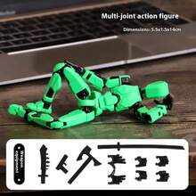 Lucky 13 Multi-Joint Movable Figure 3D Printed Dummy13 Mannequin Model Versatile Pose Assembly Doll Stress Relief Toy Boys Birthday Gift Desktop Ornament, Large Size Multi-Joint Movable Robot Action Figure Model Ornament Building Block Assembly Stress Relief, Full Body Movable Assembly Toy Model, Desktop Atmosphere Enhanced! Movable Joint Figure Ornament - Multicolor - View 15