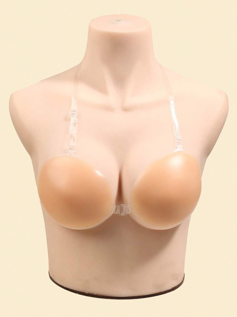 Plus Size Women Adhesive Bra, Plus Size Silicone Push-Up Bra, Women's Super Sticky Silicone Invisible Bra, Wedding Bra, Reusable - Multicolor - View 1