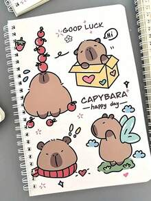 1/海豚螺旋笔记本，软封面，可爱海豚图案设计，动物主题风格，每本有50页内页，是学生和办公室礼物、日记本、学习用品、学校文具的理想选择（休闲风格） - 多色 - 查看 5