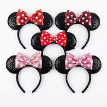 Disney Băng đô tai chuột với nơ đính kim sa đỏ – Tai chuột đen biểu tượng dành cho phụ nữ và bé gái, hoàn hảo cho các hoạt động ngoài trời, công viên giải trí, tiệc tùng và cosplay – Kích thước phù hợp với hầu hết mọi người, thích hợp cho các hoạt động ngoài trời, kỳ nghỉ, du lịch, phụ kiện trang phục và quà tặng. - Nhiều màu - Xem 7