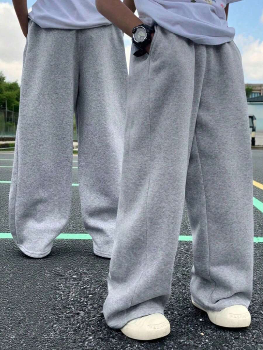 1pc Men's Casual Sports Pants, Comfortable Fit, Suitable For Daily Wear, Easily Paired With Various Outfits. Drawstring Waistband, Fits Different Waist Sizes. Great Gift For Husband/Boyfriend In Spring And Autumn - Light Grey - View 1