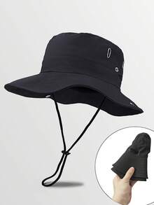 2件套遮阳帽+面罩，夏季徒步露营钓鱼渔夫帽男女通用户外防晒帽和面罩 - A - 查看 8
