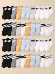 10/5/1 Pairs Unisex Infant & Toddler Socks, Baby Socks, Newborn Socks, Toddler Socks. Simple Striped Design At Sock Cuff, Versatile To Match Any Outfit, Suitable For All Seasons Toddler Walking Socks, 0-3 Years Old Babies Wear And As Gifts - Multicolor - View 9