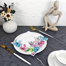 IOOJA 20/50pcs 2-Ply Unfolded Size 33*33cm Colorful Watercolor Tropical Floral Print Party Napkins, Disposable Tissue Paper Suitable For Theme Parties, Essential For Company Events, Friends Gatherings - Multicolor - View 5