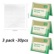30 miếng lót bồn cầu dùng một lần, tan trong nước, 10 miếng/gói, giấy lót bồn cầu chống thấm nước, chống bẩn, dùng trong khách sạn, thảm lót bồn cầu dày dặn dùng một lần - Nhiều màu - Xem 8