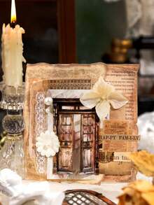 10 piezas/paquete Pegatinas de tarjeta dura de la serie Patio Vintage, diseños diversos, diseño hueco exquisito, materiales decorativos de scrapbooking retro, suministros de oficina y regreso a la escuela - A - Ver 6
