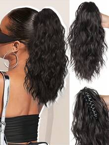 Extensión de cabello con coleta ondulada y rizada de 12 pulgadas, pieza de cabello con coleta de onda suelta clásica con clip para mujeres (marrón jengibre) - Multicolor - Ver 15