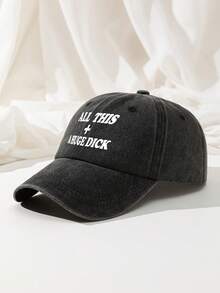 1 chiếc mũ lưỡi trai unisex mùa xuân/hè/mọi mùa in chữ "ALL THIS + A HUGE", chất liệu mềm mại, thoáng khí, có lưới, thích hợp cho hoạt động ngoài trời, điều chỉnh được, đã qua xử lý giặt, chống nắng, nhẹ, đa năng và tối giản, thích hợp cho bãi biển/cắm trại. - A - Xem 2