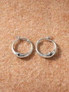 1 Pair Of Fashion And Unique Moon Shaped Exquisite Retro Earrings For Women Dating Party Wedding Engagement Jewelry Accessories Decoration Valentine's Day Gift,Mom,Mother,Mother's Day,Gift - 黃金 - 查看 8