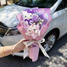 SANRIO 鲜花、Hello Kitty花束、Hello Kitty玫瑰花束、新年礼物、Hello Kitty玫瑰花束、派对礼物、Hello Kitty情人节礼物、圣诞礼物、适合送给好朋友的生日礼物 - 彩色 - 查看 4