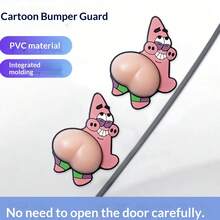 SpongeBob SquarePants 1 Set Car Door Protector, Toilet Seat Protector Sticker, Cute Cartoon Butt Anti-Scratch Rearview Mirror Sticker, Butt Sticker, Phone Case Decor, Car Door Protector Sticker, Soft Butt Sticker, Fun Party Favor, Classroom Reward Gift, Holiday Party Gift, Party Favor Bag Filler, Cute Small Item - Multicolor - View 3