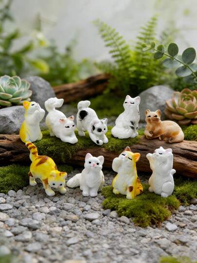 Realistic Siamese Cat Figurine Decor, Micro Landscape Ornament, Desktop Decoration, Room Decor, Garden Decor, Home Furnishing, Study/Office Desk Decor, Balcony Garden Decor, Living Room Entryway Decor, Display Window Decor, Meticulously Crafted To Capture The Natural Lifelike Pose Of The Cat
