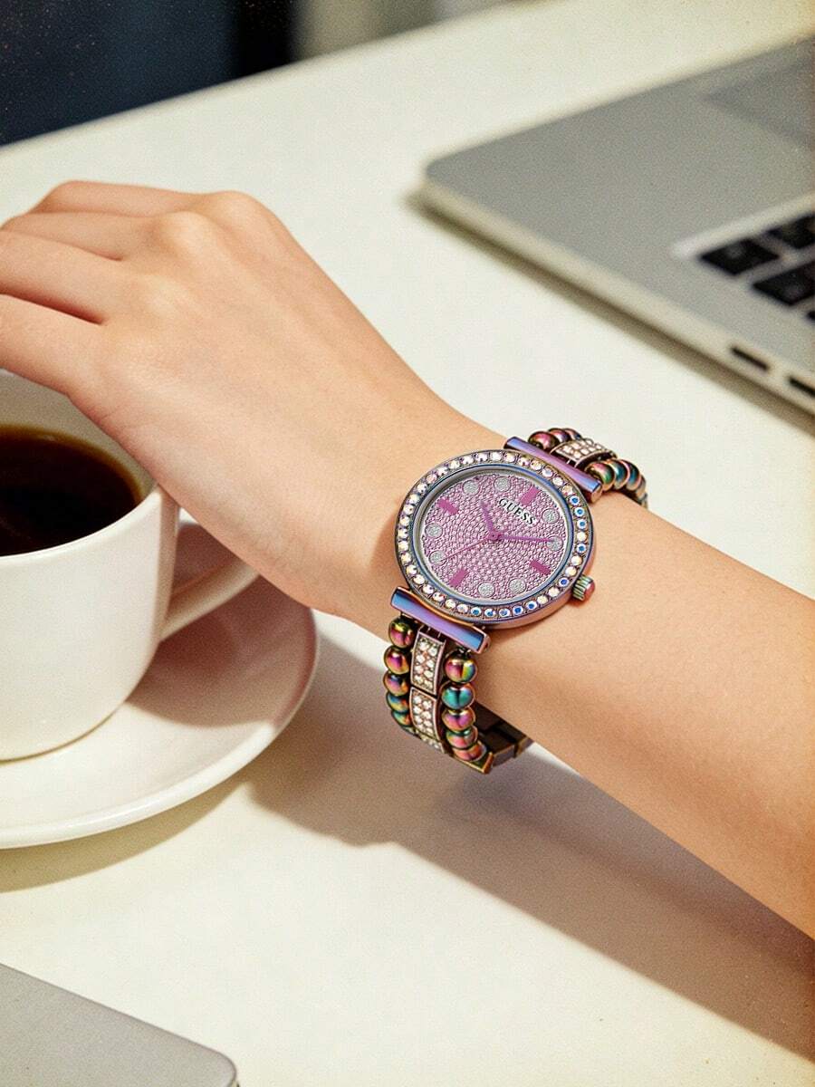 GUESS GW0401L4 Women's Iridescent Crystal Stainless Steel Quartz Watch - Multicolor - View 1