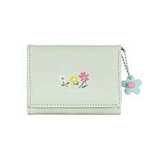 Minimalist Mori Style Floral Wallet, Fashion Ditsy Floral Pattern Wallet, Large Capacity Student Trifold Wallet, Foldable Card Holder Wallet - Multicolor - View 9