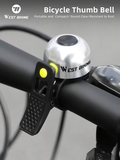  WEST BIKING Mini Bicycle Bell With A Crisp, Clear Sound Spring-Loaded Bell Mountain Bike Horn Cycling Accessory.