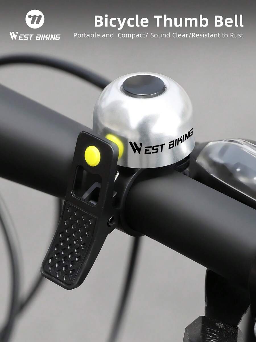 WEST BIKING 迷你自行车铃铛,声音清脆悦耳,弹簧式铃铛,山地自行车喇叭,骑行配件。 - 彩色 - 查看 1