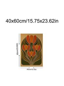 1pc Mid-Century Botanical Flower Tulip Art, Orange And Green Vintage Decor, Festival Gift,Suitable For Bedroom,Living Room,Kitchen,Wall Arts,Wall Decor,Home Decor,Room Decor, Canvas Wall Art, Posters, Wall Art With Frame, Optional Frame ﻿ ﻿ - A - View 22