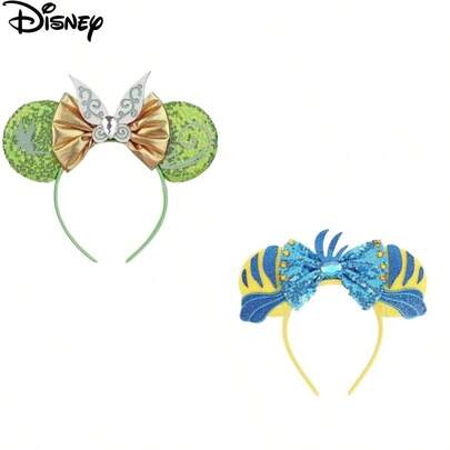 Disney Băng đô tai chuột với nơ đính sequin đỏ – Tai chuột đen biểu tượng dành cho phụ nữ và bé gái, hoàn hảo cho các chuyến đi chơi, công viên giải trí, tiệc tùng và cosplay – Kích thước phù hợp với hầu hết mọi người, mùa hè, phụ kiện tóc, ngày lễ