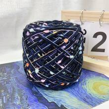 1 pieza 100g Hilo de fantasía hecho a mano, hilo con brillo mezclado de negro y blanco, hilo multicolor de bobble entrelazado para tejer, ganchillo, DIY de bolsos, sombreros y accesorios hechos a mano y proyectos de artesanía - 100 gramos - Ver 15