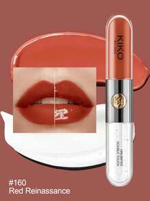 KIKO Milano UNLIMITED DOUBLE TOUCH 160 雙面唇彩，持久不暈染，高顯色，霧面與亮面妝效，適合日常使用，禮品，6ml/0.2 Fl.Oz - 160 - 查看 6