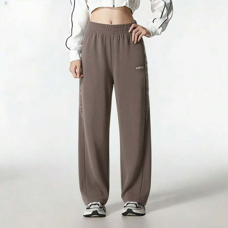 Adidas Women's Sports Pants, New Style, Fitness Training, Casual Banana Pants, Drawstring Long Pants - Brown - View 1
