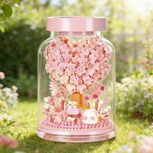 690/560/450/430/410/400pcs Micro Particle Assembly Flower Building Blocks Ornament. Wishing Bottle With 6 Styles Adult Assembly Building Blocks. Mini Flower Assembly Building Blocks In Bottle. Floral Assembly Building Blocks Gift For Teenagers. Rose, Butterfly, Cherry Blossom, Wishing Tree ABS Material Building Blocks Ornament. Desk Decor, Bedroom Decor, Collectible Building Blocks, Birthday Gift, Christmas Gift - Baby Pink - View 9