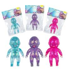 Curiosities Sugar Swaps Jumbo Baby Squishie |Large Sparkly Squishy Toys For Stretching, Squeezing,Collecting & Trading, Stress Relief Sensory Fidget Toys ForKids & Adults - 3PCS - 查看 1