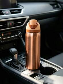Owa Laaa Rose Gold Water Bottle 32oz, 945ML, With Straw, Heat Preservation Time More Than 24 Hours, Cold And Hot Water Can Be Insulated, Can Make Coffee, Frozen Drinks, Exquisite Workmanship, Suitable For Camping, Work, Indoor And Outdoor Use. - Vàng - Xem 4