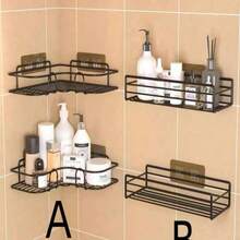 1 pieza Estante de almacenamiento triangular para baño, estante de almacenamiento para ducha, estante de almacenamiento triangular sin perforación para baño y cocina - Multicolor - Ver 2