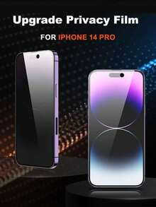 Shockproof Phone Screen Protector Film 2pcs Privacy Screen Protector, Scratch-Resistant Tempered Glass Full Coverage Screen Protector, Suitable For IPhone 17 16 15 14 13 12 11 Pro Max XR X XS Max Plus, Anti-Fingerprint Mother's Day Gift - Black - View 3