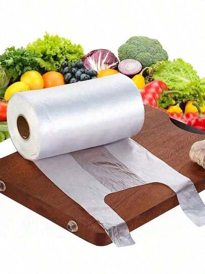 100 túi đựng thực phẩm trong suốt - Lựa chọn lý tưởng cho nhà bếp, phòng ăn và siêu thị - Túi chống rách, kiểu dáng vest, túi nhựa cuộn xé tay, túi đóng gói cho siêu thị, cửa hàng tiện lợi, cửa hàng trái cây, túi mua sắm lớn dùng trong gia đình, đồ dùng nhà bếp, đồ gia dụng, đồ dùng phòng tắm, đồ dùng siêu thị, đồ dùng nhà hàng, phù hợp với nhiều trường hợp, quà tặng cho phụ nữ.
