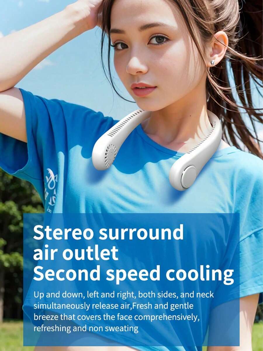 Portable Neck Fan, Air Conditioning Neck Fan, USB Rechargeable, 3 Wind Speeds, Bladeless Design, Suitable For Indoor And Outdoor Use In Summer,Outdoor,Garden,Travel Essentials,Portable Essentials,Beach Essentials,Graduation Season,Commencement,Graduation Ceremony,Graduation Gift,Graduation Present,Graduation Gift,Graduation Present,Congrats Grad,Congratulations Graduate,Valedictorian,Finish School,Graduation Party,Outdoor Essentials,Travel Portable,Hiking Essentials,Camping Essentials,Portable Tools,Summer Essentials ,Summer Portable