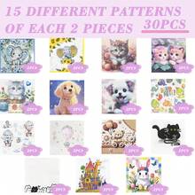 30pcs 13 * 13 Inch Cartoon Animal Themed Disposable Decorative Napkins, Including 15 Different Cartoon Animal Themed Designs, 2 Sheets Of Each Design, For A Total Of 30 Sheets. - View 14
