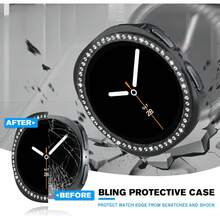 4件套或1件闪亮钻石保护壳，适用于Galaxy Watch 8 40/44mm，闪光钻石硬质PC保护壳，适用于Galaxy Watch 8 40/44mm配件 - Galaxy Watch8 40mm - 查看 5