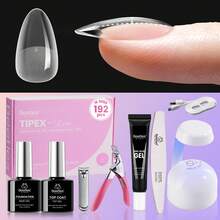 Beetles Tipex Lite Pre-Built Apex Nail Tips Kit, Stiletto Medium, With Tipex Nail Glue,  All-In-One Gel Nail Kit - Tipex Lite-almond Short 192pcs Kit - View 1